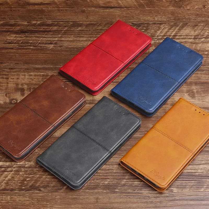 Étui en cuir à rabat magnétique ultra-mince pour Xiaomi Redmi 9C NDavid, coque de téléphone, peau arrière en poudre