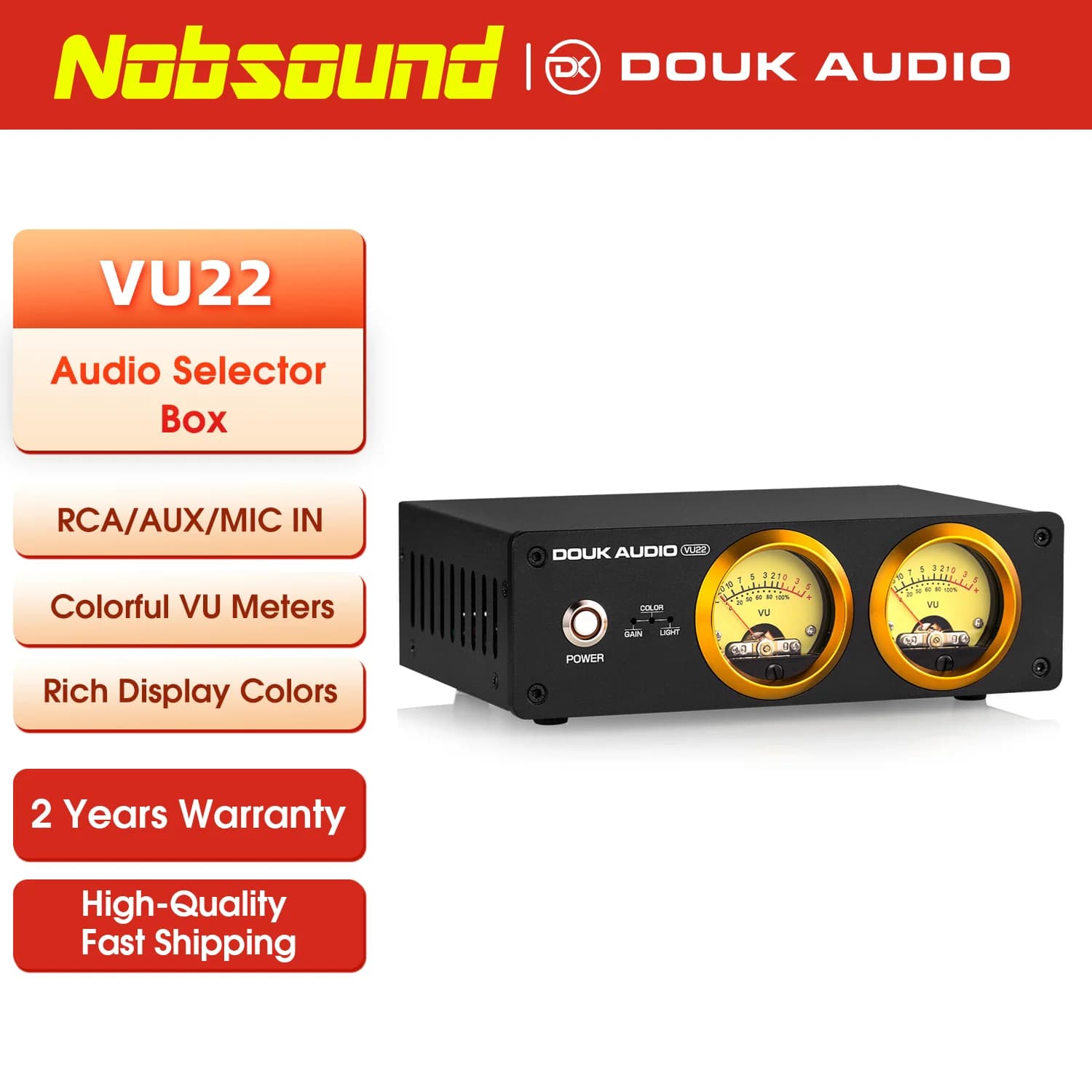 Nobsound-VU-mètre analogique Touriste Microphone, Ligne, Affichage pour Amplificateur, Niveau de son, Panneau DB, Musique, Indicateur audio