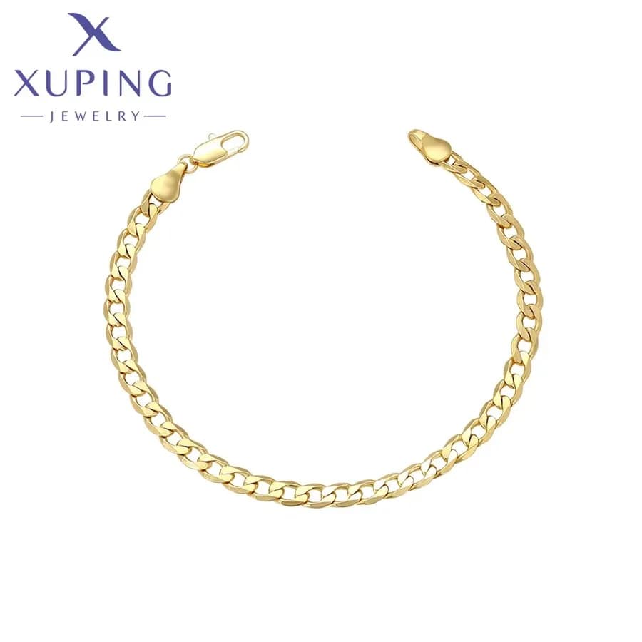 Xuping bijoux breloque sans pierre 21 cm Style ethnique couleur or main chaîne Bracelet pour hommes femmes mode Simple cadeau X000794953