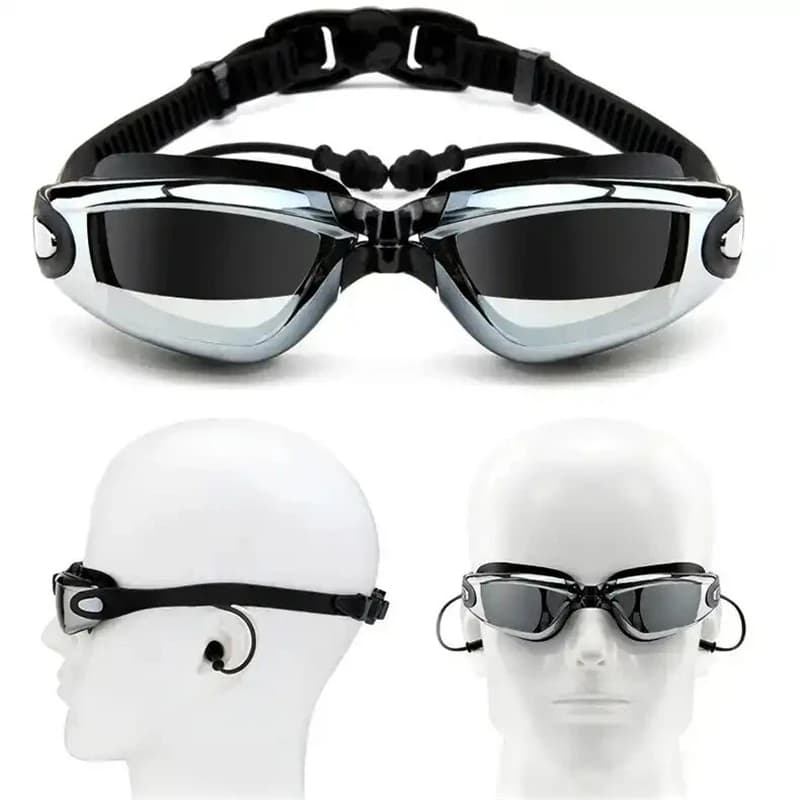 Lunettes de natation pour adulte myopie, bouchon d'oreille, lunettes de piscine professionnelles, anti-buée, lunettes optiques imperméables pour hommes et femmes