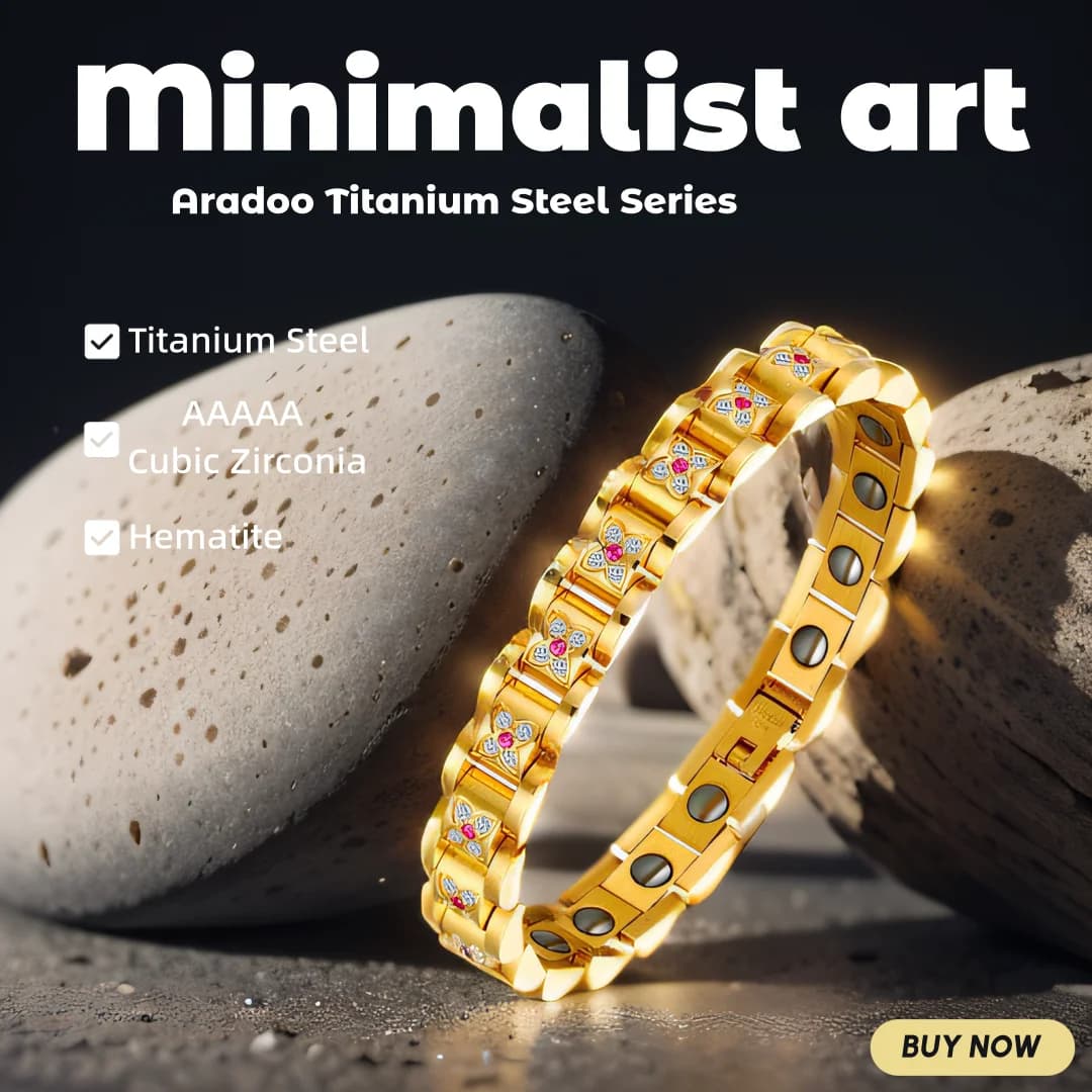 Bracelet de thérapie magnétique rétro classique, acier au titane, contre-indiqué, luxe abordable