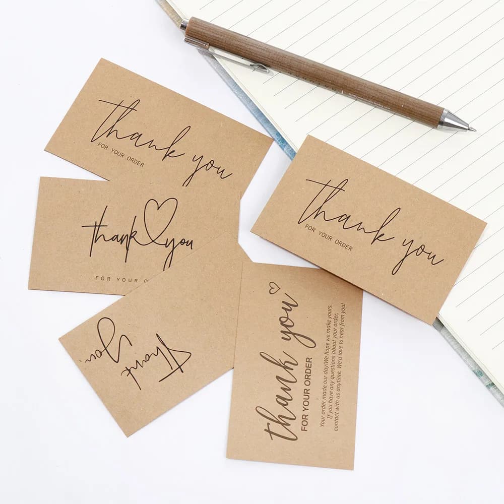 Paquet de papier cartonné au détail en ligne, 30 pièces, cartes postales «merci pour votre commande», étiquettes de vœux, cartes en papier Kraft, appréciation Express