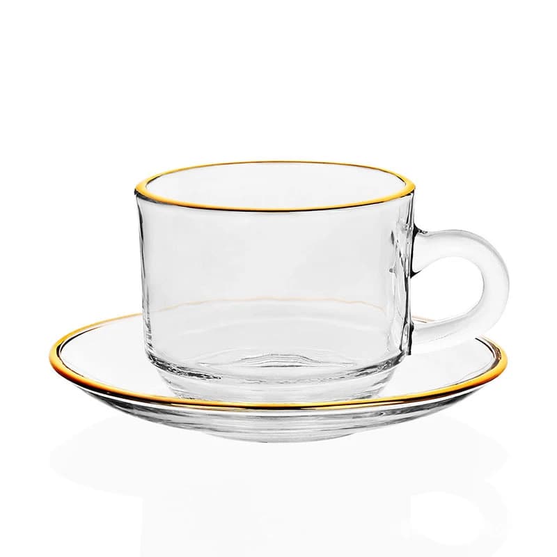 Ensemble de tasses à café en verre à bord doré, tasse à thé résistante à la chaleur, 1 S/05 er, 1 tasse avancée pour le thé de l'après-midi, couple d'amoureux, standardisation