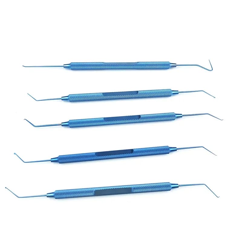 Spatule de hachoir Double Phaco en titane, manipulateur, crochet Sinskey, Instrument ophtalmique, outil à Double paupière