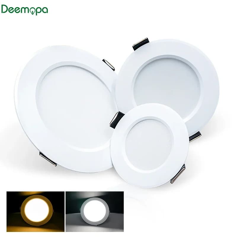 Plafonnier LED encastré 3W 5W 7W 9W 12W 15W, lampe LED AC 220V 230V 240V, spot rond encastré, panneau lumineux LED pour éclairage intérieur