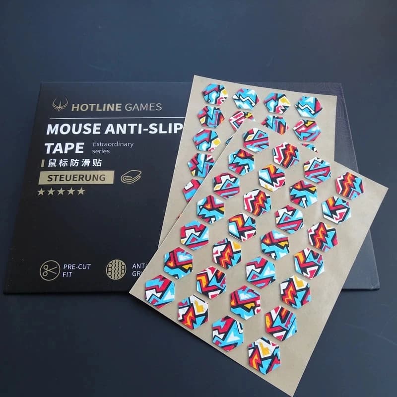 Bande antidérapante universelle pour souris de jeu Hotline, 56 pièces, 2.0 Plus, hexagonale, combinaison libre