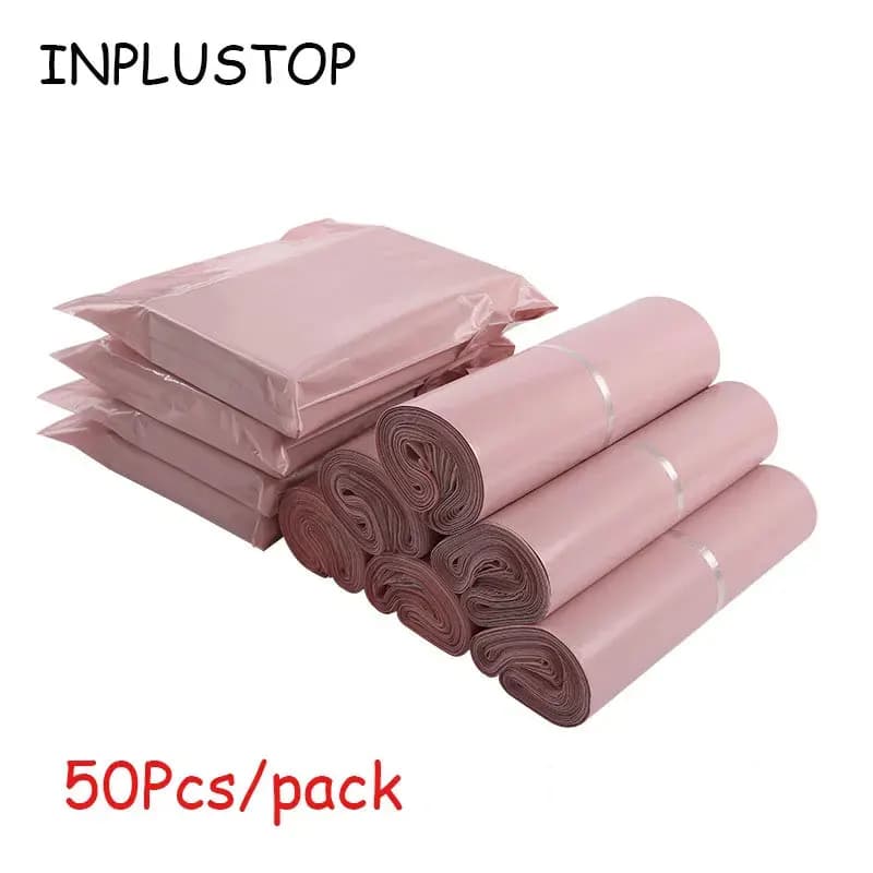 INPLUSTOP-Sac Express épais pour documents roses, sac de courrier étanche, sacs d'expédition auto-scellants pour vêtements, enveloppes postales, logo personnalisé