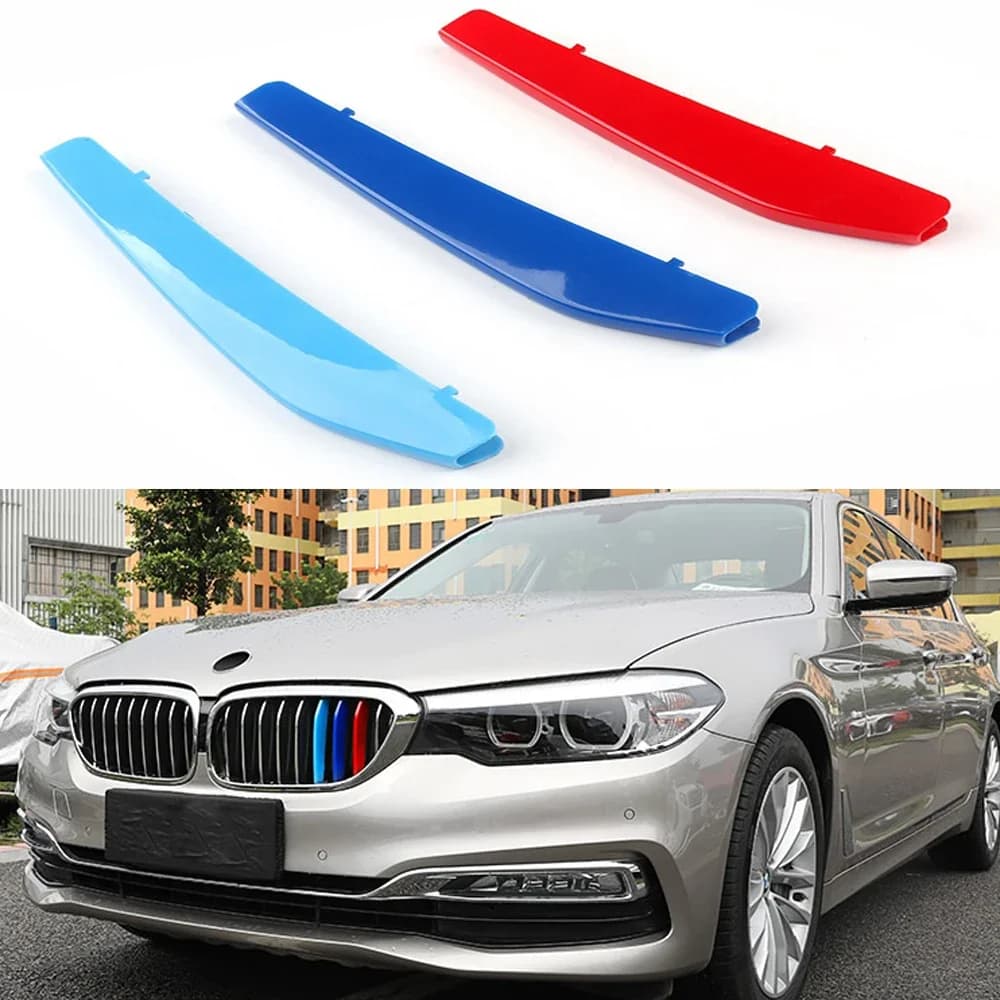 Grille de rein 3 couleurs, bande avec 9 lamelles, BMW5 G30/G31, 17-20, M-SPORT