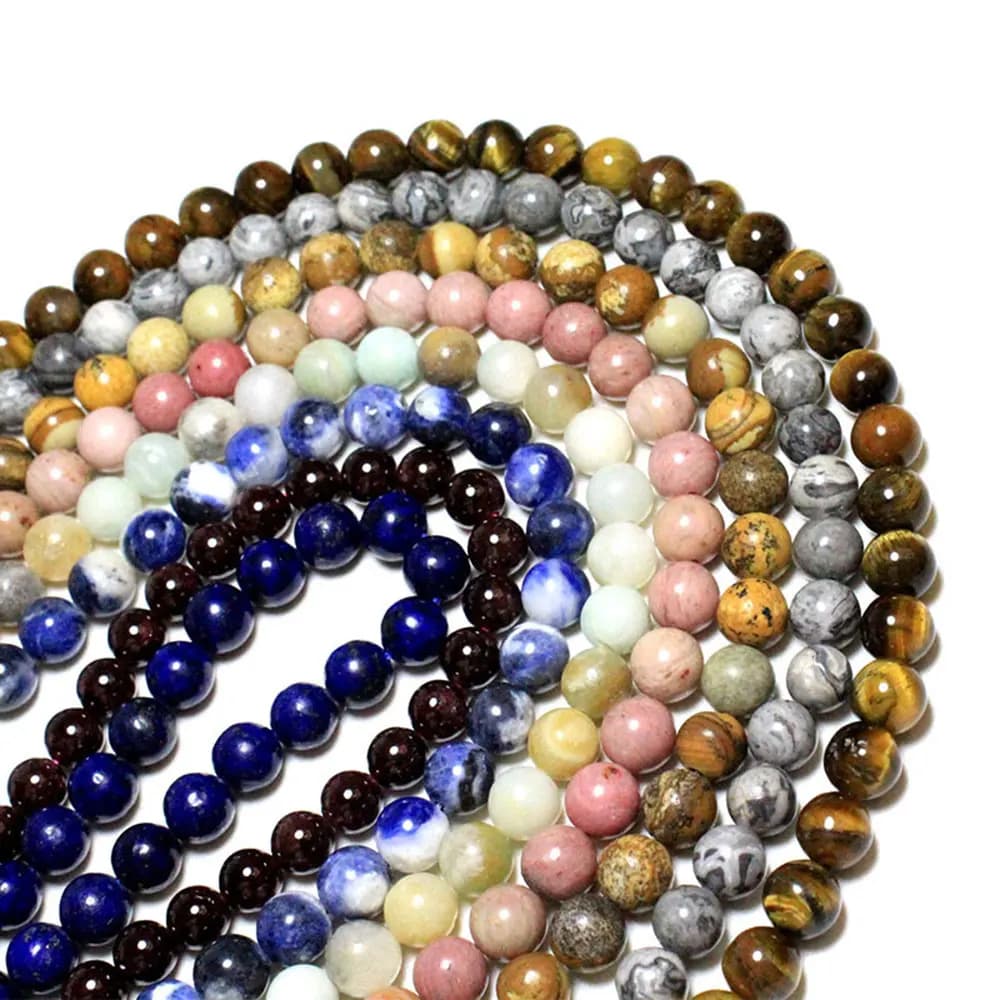 Perles en Pierre Naturelles Œil de Tigre pour la Confection de Bijoux Plusieurs Modèles Rond Disponibles dont Cristal, Labradorite, Amazonite, en Vrac, Idéal pour le Bricolage DIY, Taille de 4, 6, 8