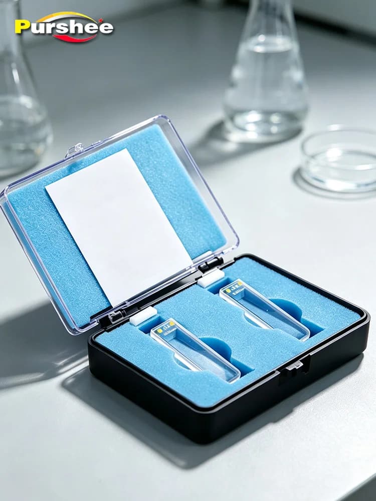 2 pièces, cuvette en quartz standard de 1 mm de longueur de trajet, avec couvercle, paire assortie, haute transmission, pour spectromètre, cellule d'échantillon de laboratoire.