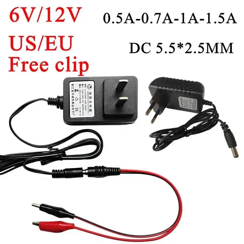 Chargeur de batterie électrique universel pour enfants avec voyant lumineux, jouets pour enfants, voiture et moto, trou rond intelligent, US et EU, 6V, 12V, 24V