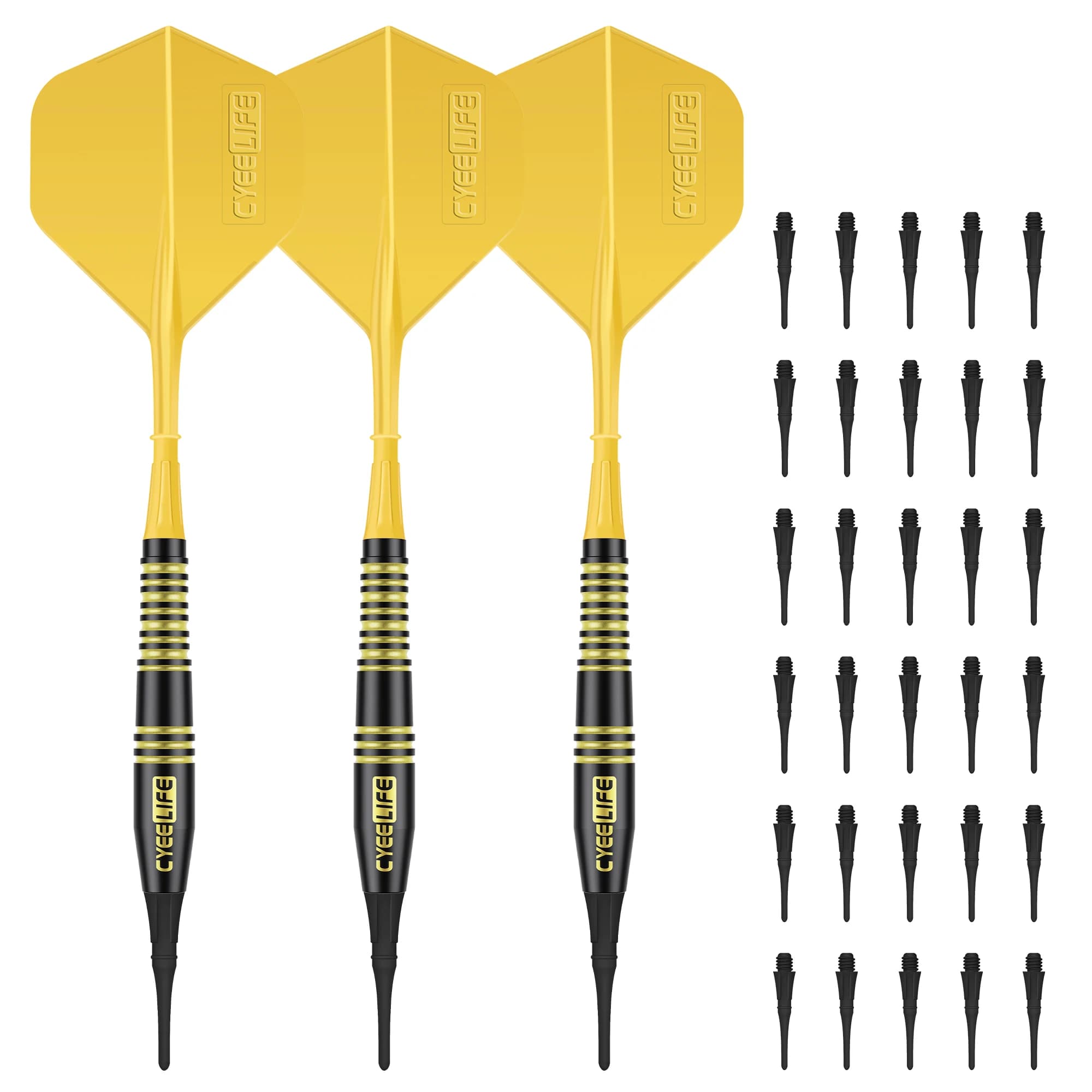 CyeeLife 18g Corps de fléchettes en cuivre haut de gamme pour jeux de fléchettes électroniques à pointes souples, 30 pointes souples