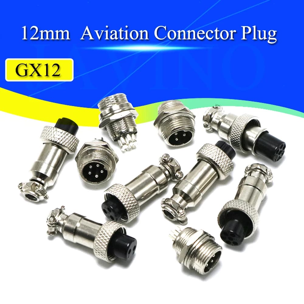 1/5/10 ensemble GX12 2/3/4/5/6/7 broches mâle + femelle 12mm prise d'aviation circulaire connecteur de panneau de fil avec couvercle en plastique
