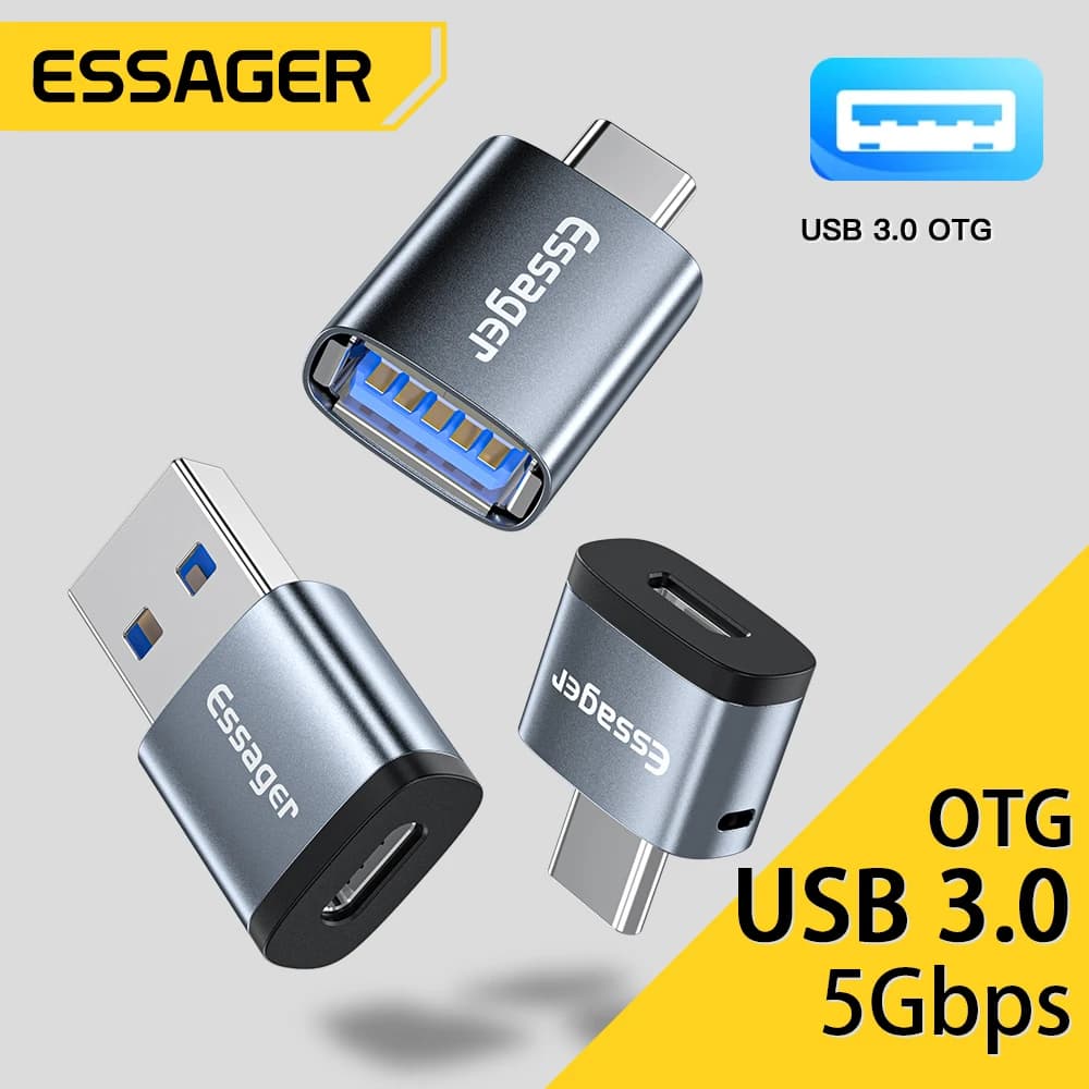 Essager USB Type C OTG adaptateur type-c USB-C mâle vers USB 3.0 femelle convertisseur pour Macbook Xiaomi mi Samsung USBC OTG connecteur