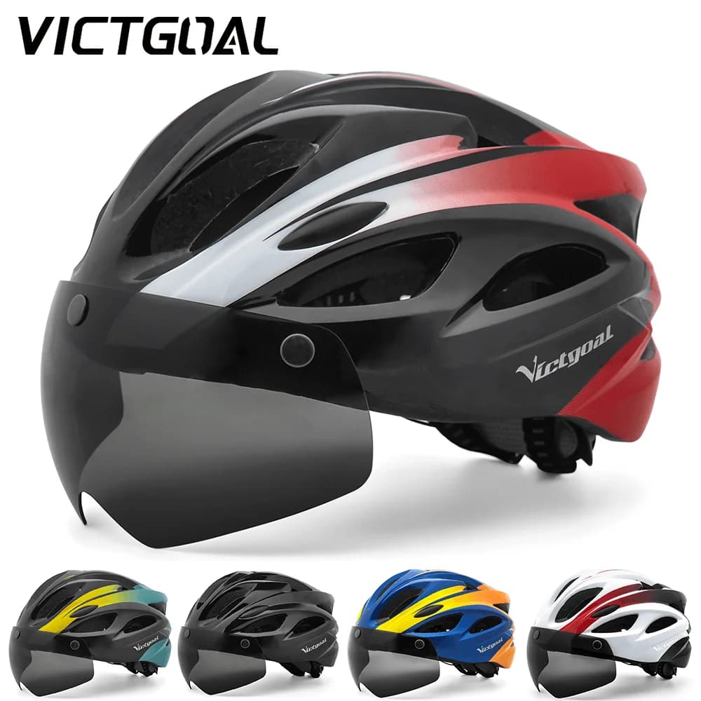 VICTGOAL -Casque de vélo avec feu arrière LED pour adulte, équipement de cyclisme, vélo de route, VTT, scotter, sauna, M, L