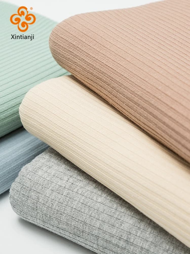 Tissu côtelé en coton et Spandex de couleur unie, demi-yards pour coudre des Leggings, T-Shirt et robe, fournisseur de tissu, vente en gros, 45x135Cm