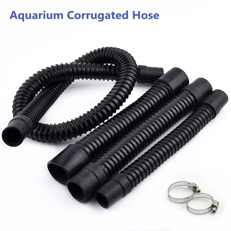 ID 20/25/32/40/50mm longueur 0.3 ~ 1.5M tuyau ondulé d'aquarium Durable Joint d'entrée et de sortie d'aquarium fournitures de tuyaux d'eau d'aquarium
