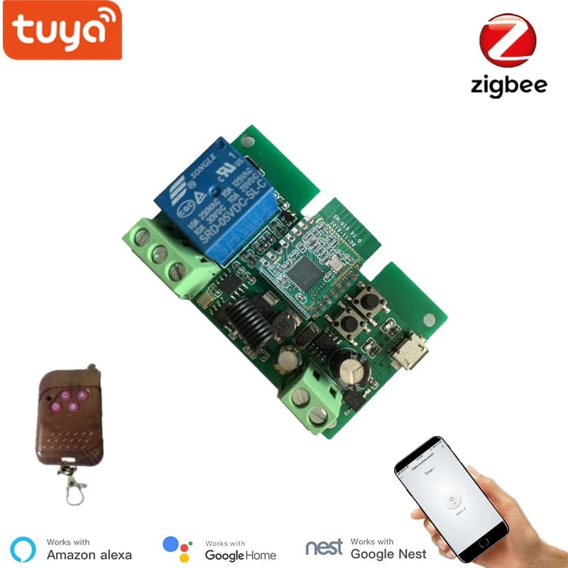 Module d'interrupteur à impulsions Tuya Zigbee, interrupteur intelligent DIY USB 5V 7-32V, fonctionne avec le pont Zigbee EWeLink, commande vocale par Alexa