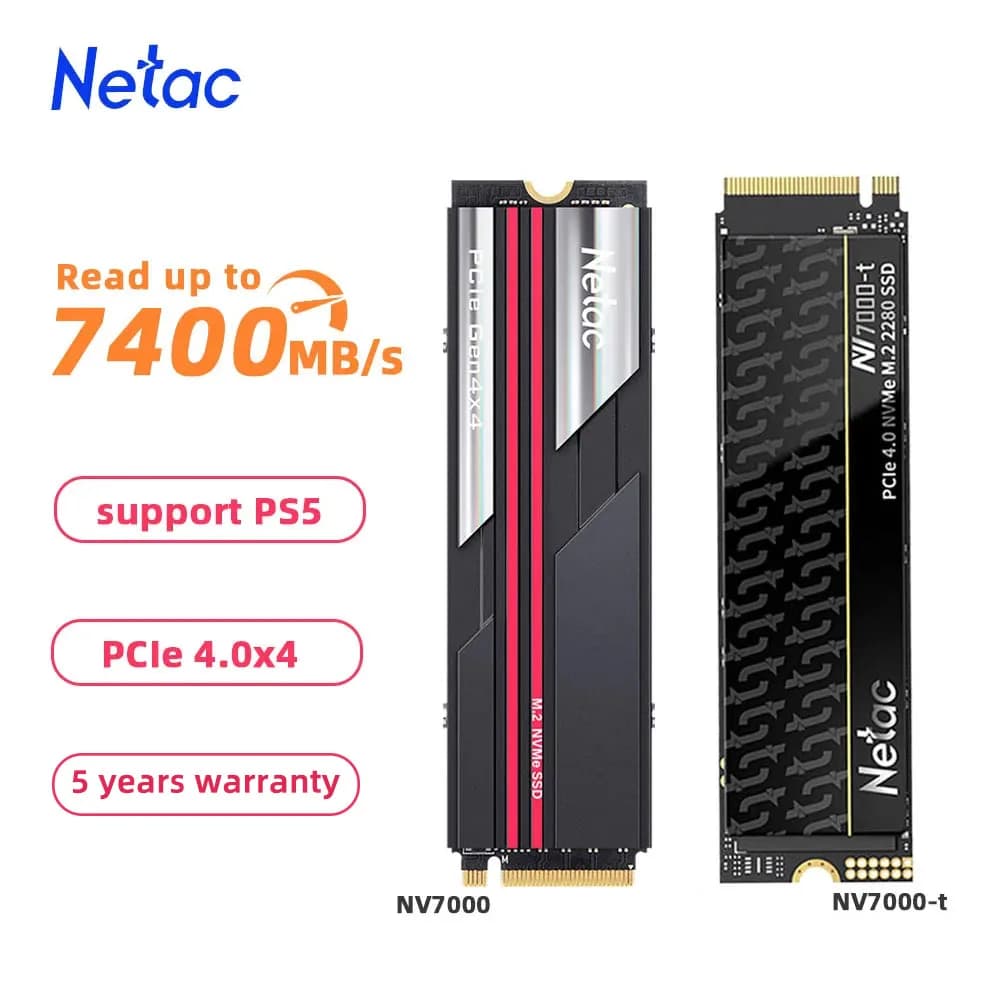 Netac-Disque SSD interne pour ordinateur portable, SSD M2 NVMe, 1 To, 2 To, 4 To, 512 Go, NVMe M.2 2280 PCIe4.0x4, SSD 1 To pour PC PS5