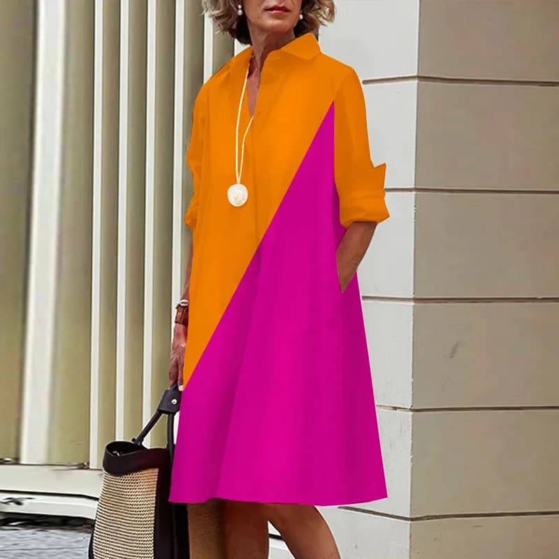 Nouvelle Robe Chemise Femme 2026, Style Bohème, Manches Longues, Imprimée, Sexy, Col en V, Ample avec Poches