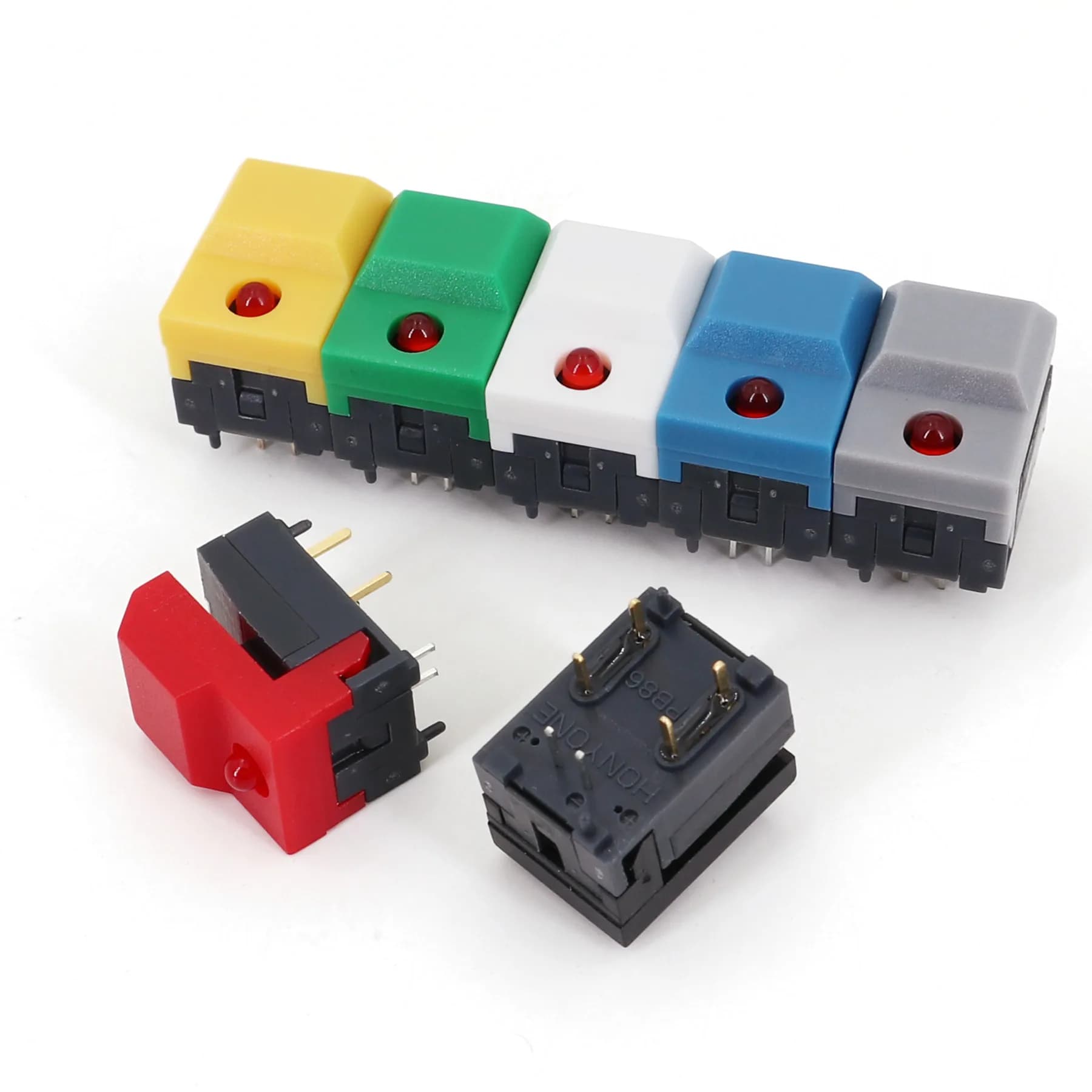 10 pièces PB86-A1 6 broches avec LED momentané SPDT bouton poussoir carré interrupteur tactile pour le contrôle des équipements de scène