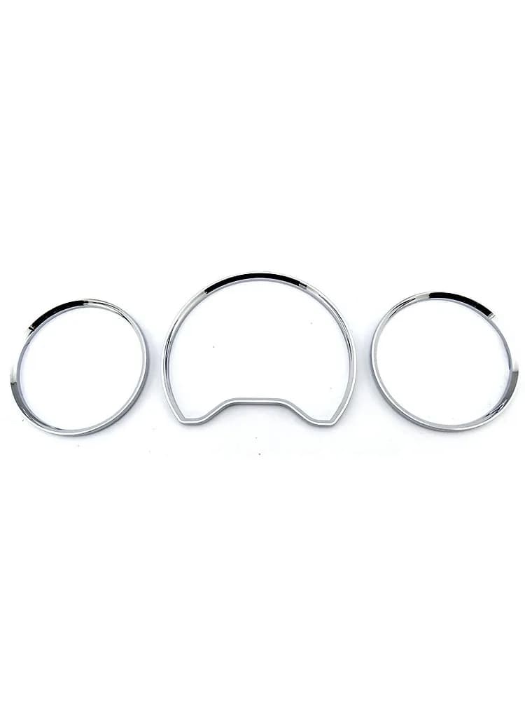 Cadran de Jauge en Plastique ABS Chromé, Anneaux de Tableau de Bord, Couvercle de Panneau Prada, Garniture de Lunette pour Mercedes Benz W210 WAthW208 1996-1999, 3 Pièces