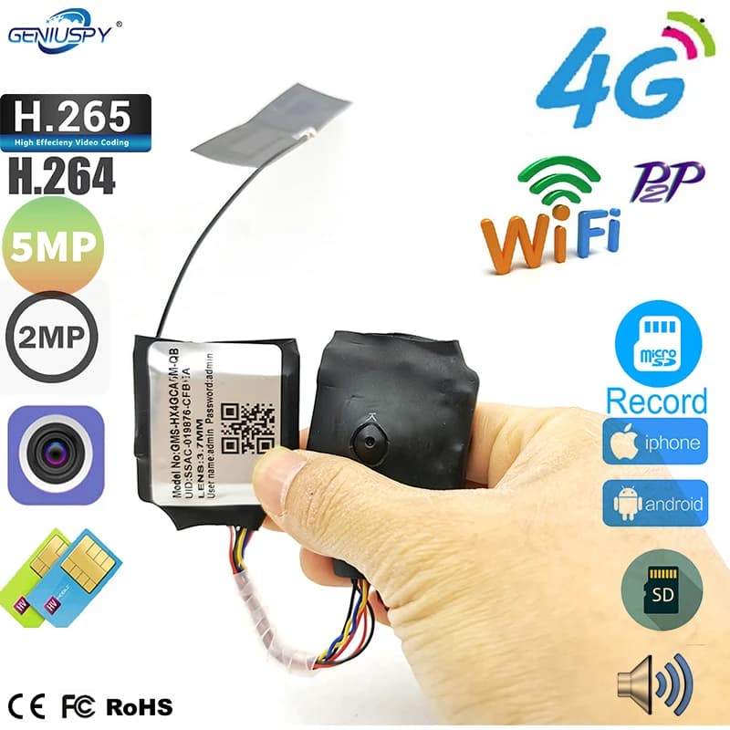 Camhi bricolage 5MP 3G 4G SIM Lte Module de caméra IP 5MP IMX335 1920P imx307 2MP sans fil MINI 4G trou de broche TF emplacement pour carte micro intégré