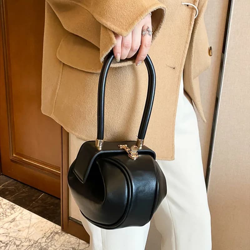 Sac à main rond en cuir PU pour femme, mini sac Hobos, sac à main pour femme, marque de créateur de luxe, Bowling Sphblades, mode initiée