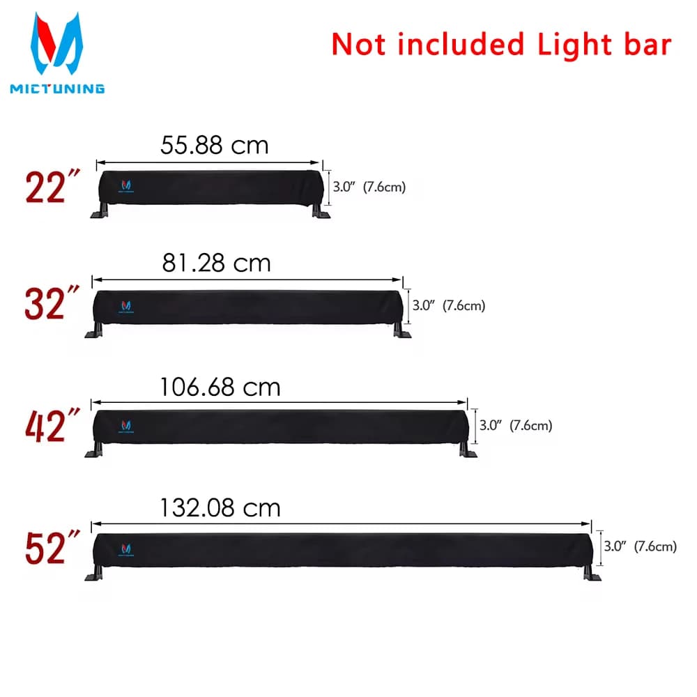 MICTUNING – housse de protection universelle en Nylon pour automobile, 22, 32, 42, 52 pouces, barre de lumière LED droite incurvée, sac à manches Premium