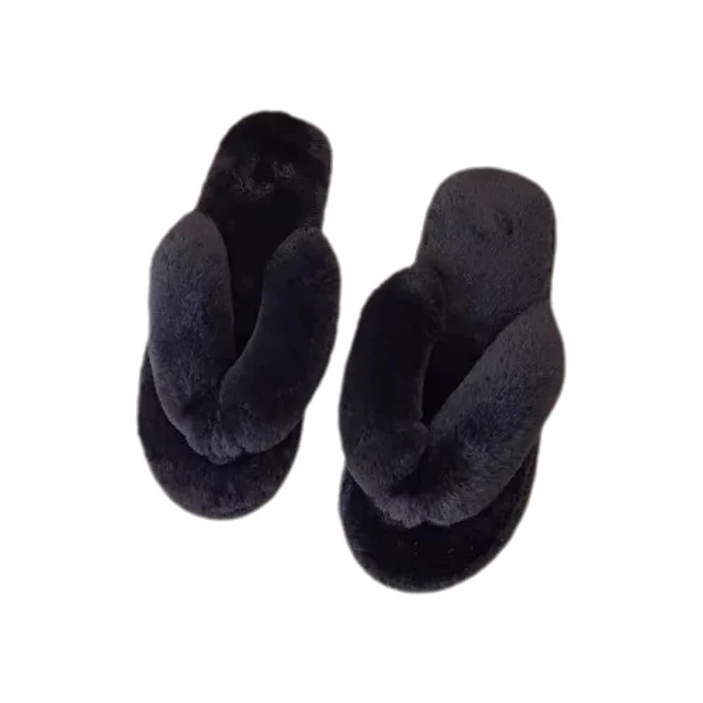 Hiver femmes maison pantoufles fausse fourrure chaud chaussures plates femme Slip maison dames pantoufles taille 36-43 en gros