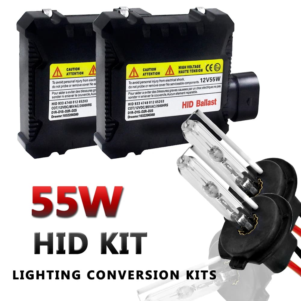 Kit de lampes Xénon H7 HID H4 H1 H8 H9 H11 9005 9006 H3 9004 9007 9008 H13 H3 pour phares de voiture 4300K 6000K 8000K 12000K 55W 1 ensemble