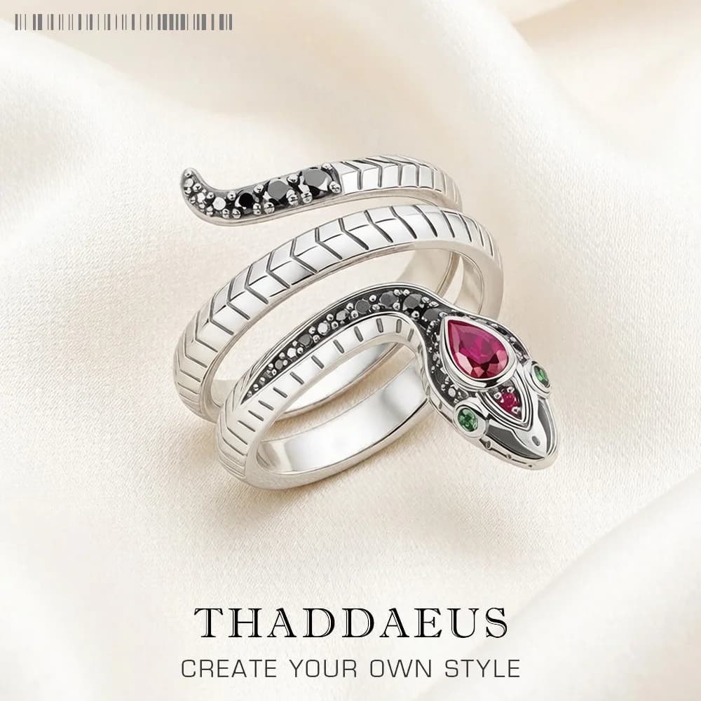 Bague serpent pierres noires Style européen, bijoux fins classiques pour femmes, tout nouveau cadeau en argent Sterling 925 pur