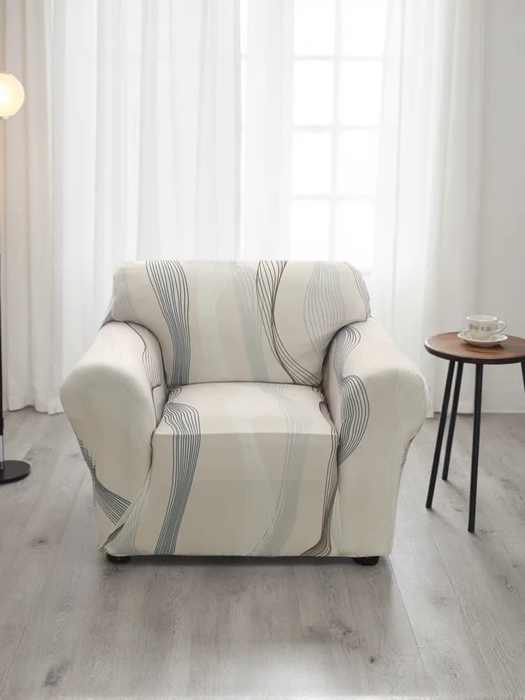 Housse de canapé et chaise imprimée en ficelle, décoration de fauteuil, spandex élastique pour salon, extensible, imprimé floral