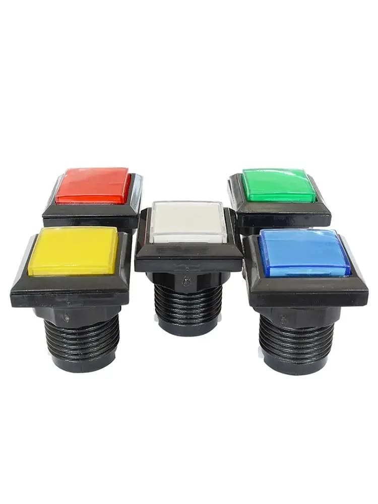 Lèvent poussoirs carrés éclairés pour arcade, lumière LED, micro-interrupteur intégré, 33x33mm, 12V