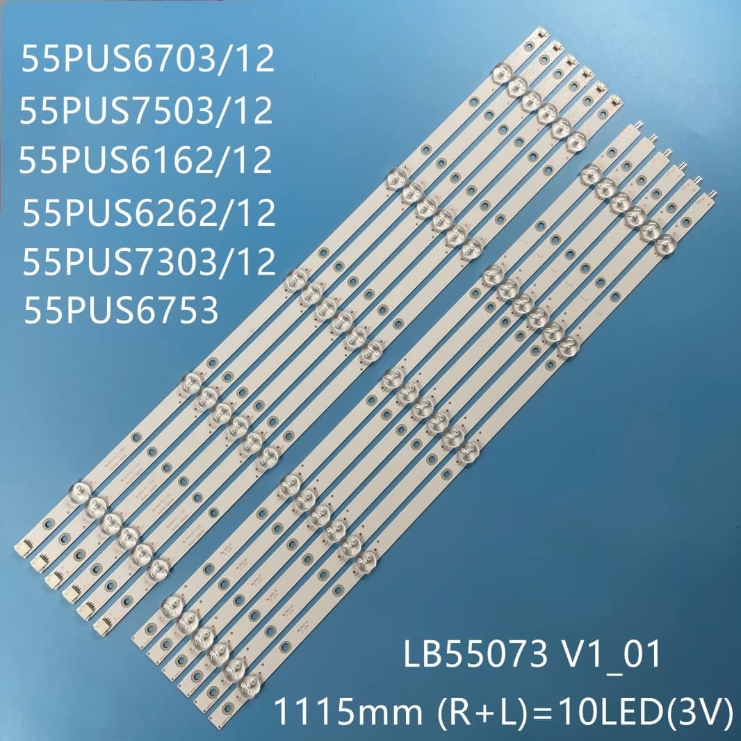 Bande de rétroéclairage LED pour 55PUS6503/12 55PUS6412 55PUS7503 55PUS6162 55PUS6262 55PUS6753 55PUS7303 55PUS6703 TPT550U1