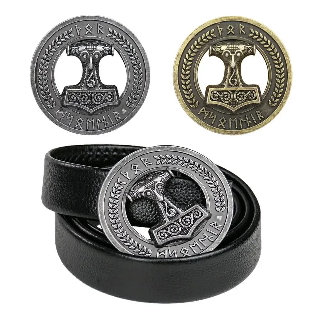 Nordique Viking Thor Odin roi héros marteau blé noeuds celtiques en alliage de Zinc métal boucle de ceinture Punk Western Cowboy homme jean accessoire