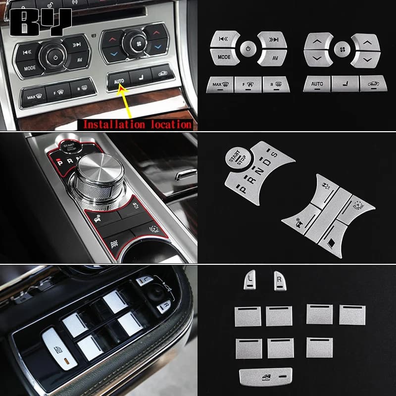 Panneau de changement de vitesse central de voiture en alliage d'aluminium, couvercles de boutons, autocollants de garniture, accessoires intérieurs, guitXF, 2012-2015