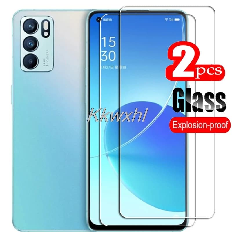 2 pièces pour OPPO Reno6 5G haute HD verre trempé protection sur RenO 6 PEQM00 Film de protection d'écran de téléphone