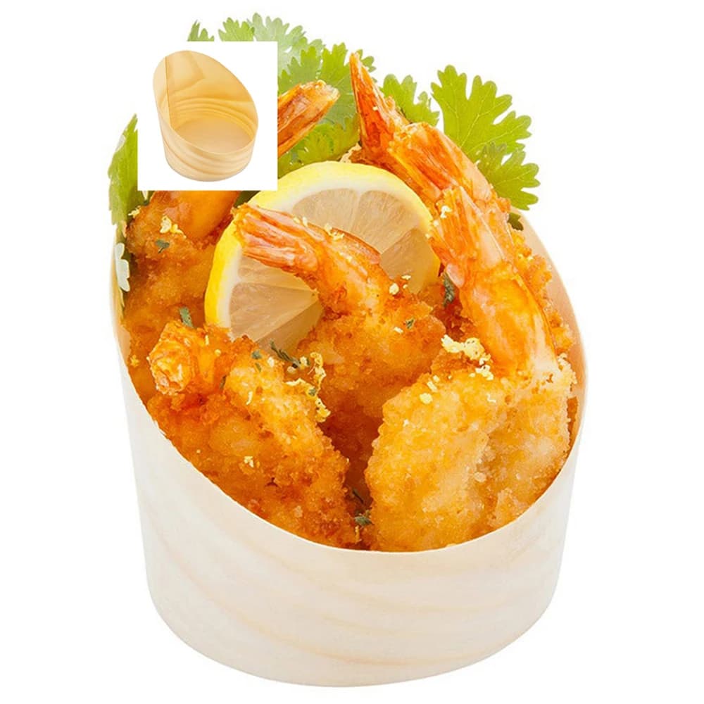 Tasse en bois enrichi de poulet pour fête de mariage, frites, chips, dessert, maison, inclinée, fournitures, 65x50mm, 50 pièces