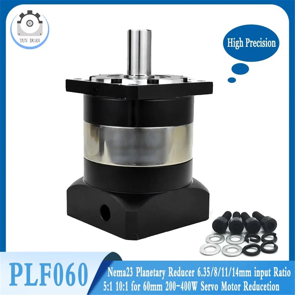 Réducteur planétaire Nema23, entrée 6,35/8/11/14 mm, sortie 14 mm, rapport 5:1 10:1 pour moteur servo 60 mm 200W 400W, boîte de réduction