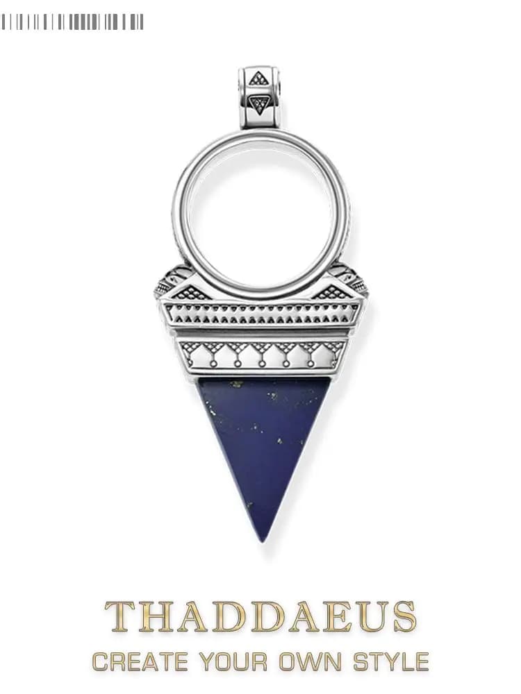 Pendentif Triangle bleu porte-bonheur, tout nouveau, bijoux rebelles européens en argent Sterling 925, cadeau mysticisme pour femmes et hommes, été