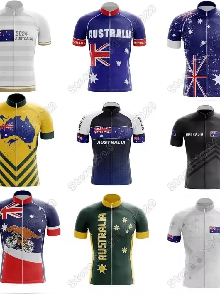 Maillot de cyclisme de l'équipe nationale australienne pour hommes, vêtements de vélo de montagne, chemises de vélo de route, haut de course de vélo, vêtements d'été, 2024