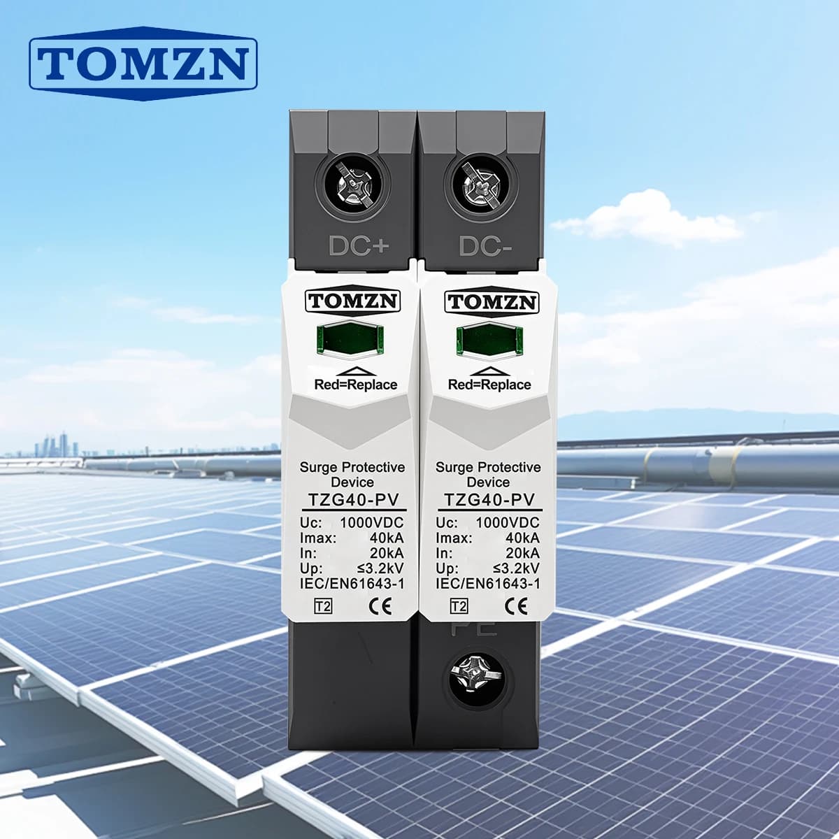 TOMZN DC SPD 1000V 800V 600V 500V 20-40KA, dispositif de Protection contre les surtensions de maison, dispositif de Protection contre les surtensions basse tension, Protection contre la foudre PV