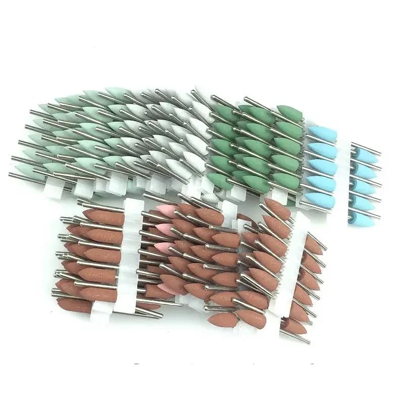 Polissoirs dentaires en caoutchouc de silicone, fraises, équipement de blanchiment des dents, polissage dentaire, 2.35mm, 50 pièces par ensemble