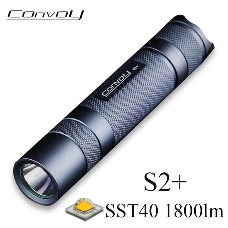 Convoi S2 Plus avec Luminus SST40 Linterna lampe de poche LED torche haute puissance 18650 multicolore Flash lumière 1800lm lampe de Camping
