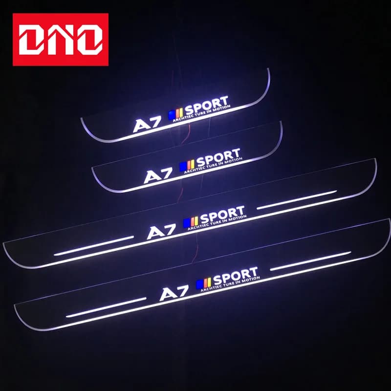 Garniture pédale LED voiture lumière seuil de porte plaque de protection voie dynamique Streamer lampe de bienvenue pour Audi A7 C7 S7 RS7 berline 2009 - 2019