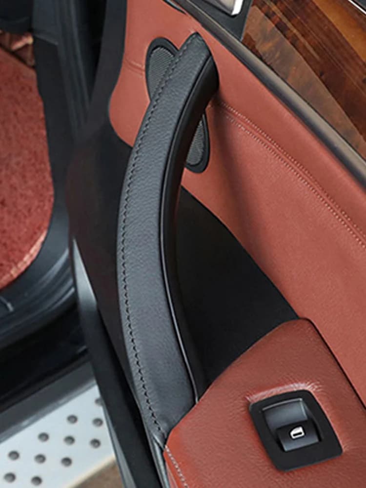 Poignée de porte intérieure en ABS avec couvercle extérieur en cuir, 1 pièce, pour BMW X5 X6 E70 E71 E72 2007 – 2013