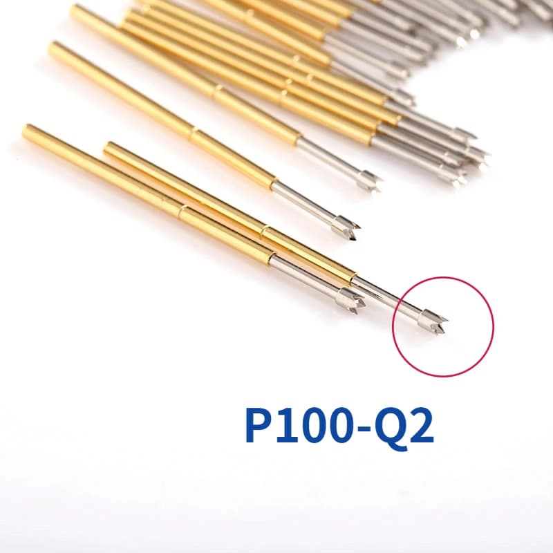 100 pièces/paquet P100-Q2 grande broche de Test à ressort à quatre mâchoires diamètre extérieur 1.36mm longueur d'aiguille 33.35mm pour le Test de circuits imprimés