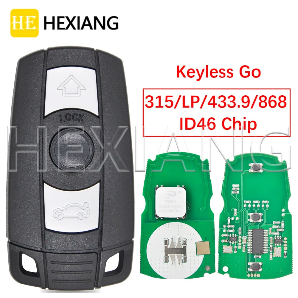 Datong World – clé télécommande de voiture pour système BMW CAS3, série 3 5 X5 X6, puce ID46, 315 Mhz, 868MHz, carte de proximité d'entrée sans clé