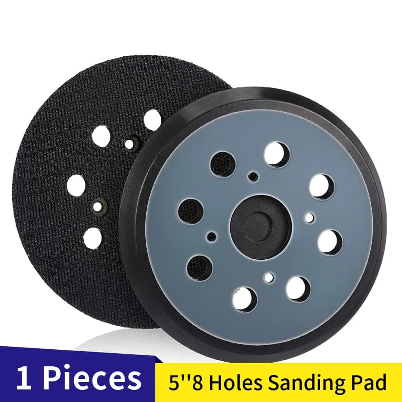Tampons de ponçage de remplacement de 5 pouces, 8 trous, tampons de ponceuse universels à crochet et boucle de 5 pouces, plaques de support orbitales pour Ryobi 030157001018